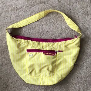 Pink and yellow under armour gym bag